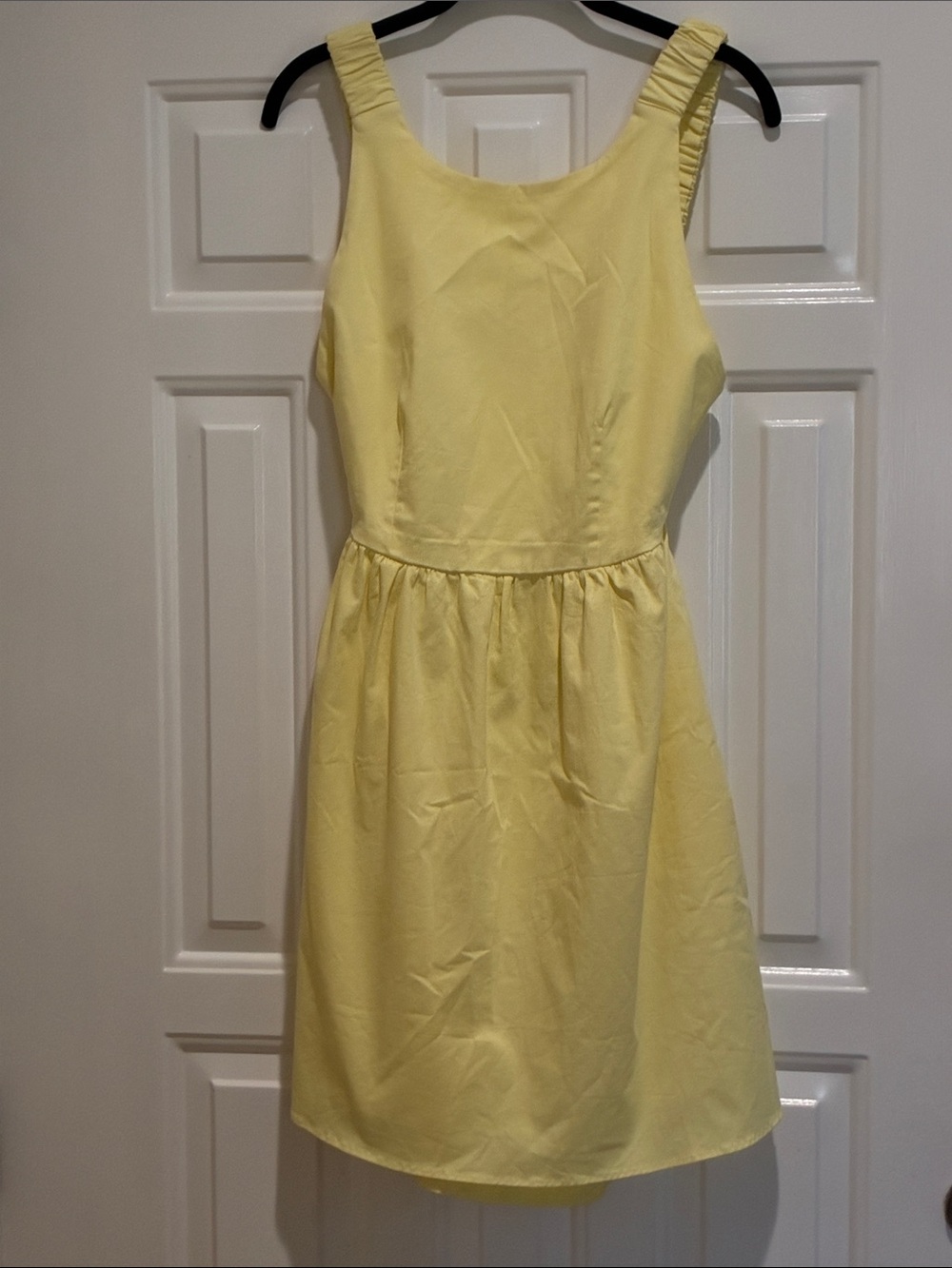 GREY LAB Soft Yellow backless Dress with Scoop Neck